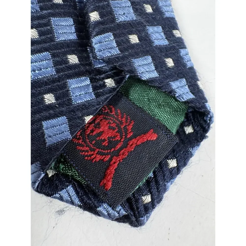 Vintage Tommy Hilfiger Mens 100% Silk Tie Red Blue Geometric Made USA Necktie